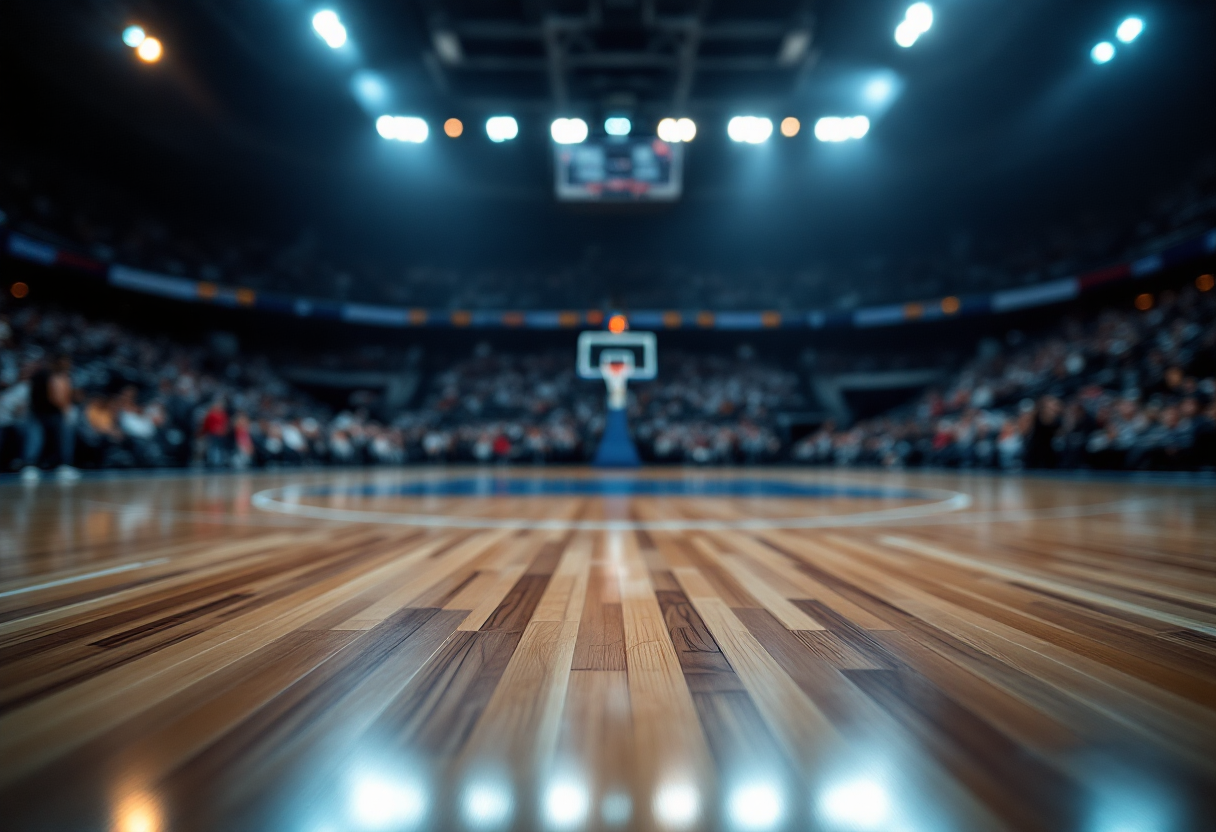 Giocatori Pacers e Nuggets in azione durante la notte NBA