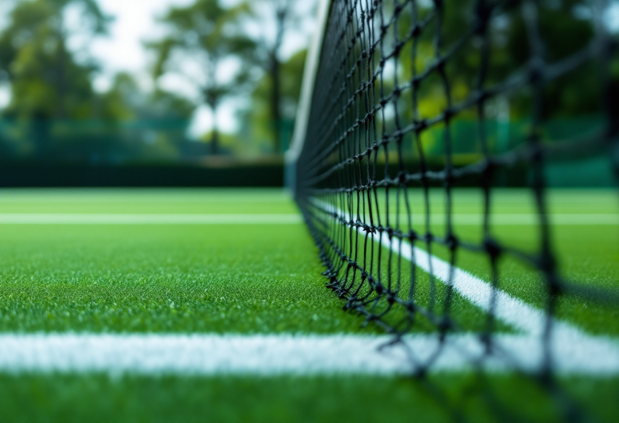 Giocatori di tennis in azione durante una partita emozionante