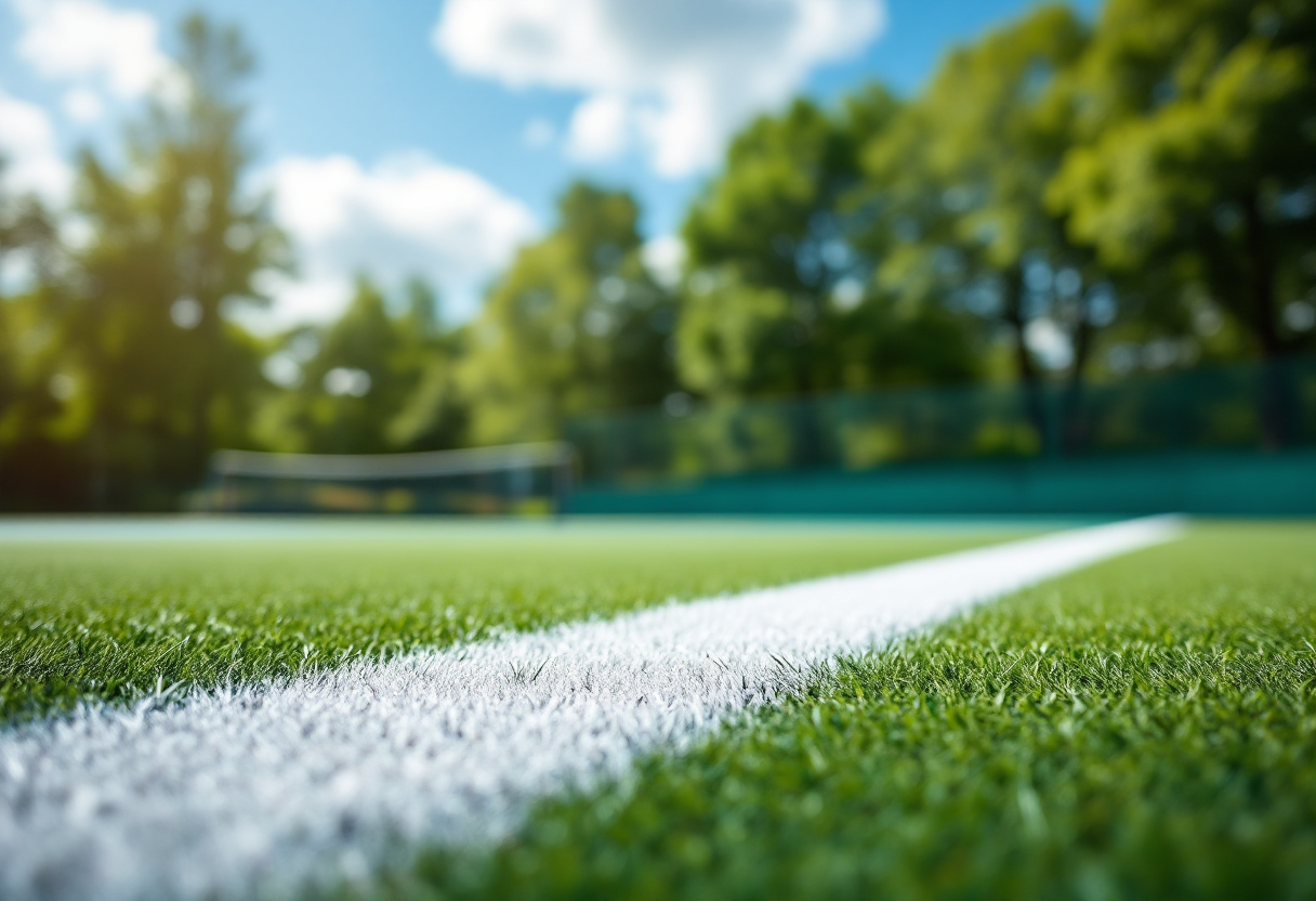 Rafa Nadal e Roger Federer durante un'esibizione di tennis