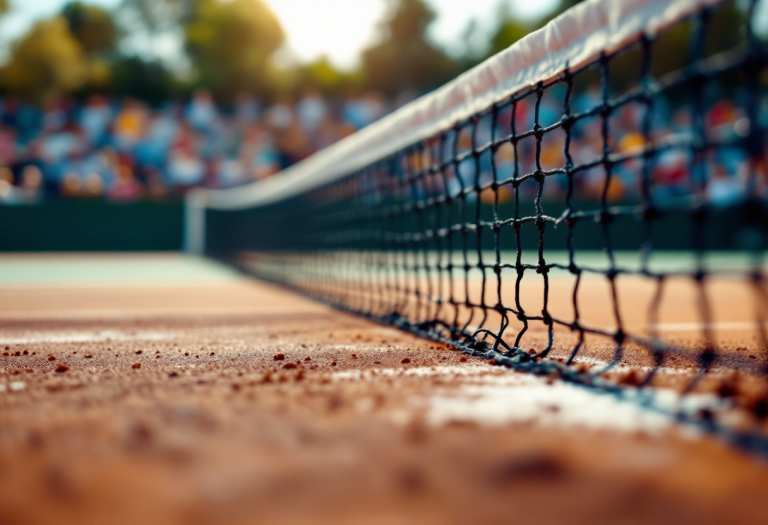 Jannik Sinner in campo dopo la sospensione