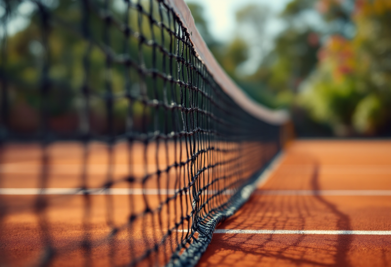 Giocatori italiani di tennis in campo durante una partita