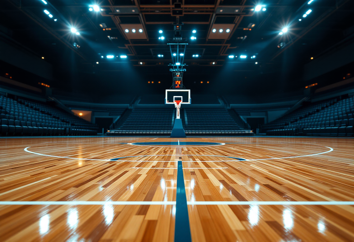 Giocatori di UnaHotels Reggio Emilia in azione contro Aquila Trento