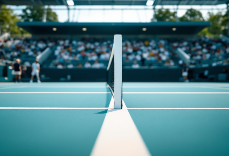 Giocatori di tennis in azione durante le semifinali del torneo