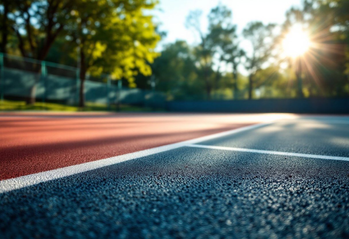 Giocatori in azione durante le semifinali del torneo ITF Under 18 a Prato