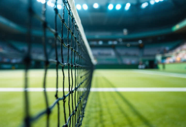 Giocatori in azione durante le semifinali di tennis a Salsomaggiore