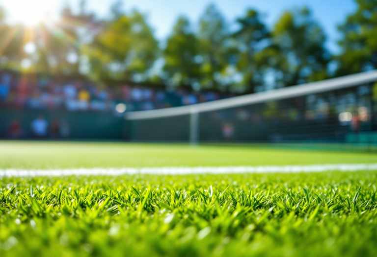 Giocatori italiani di tennis in azione durante un torneo