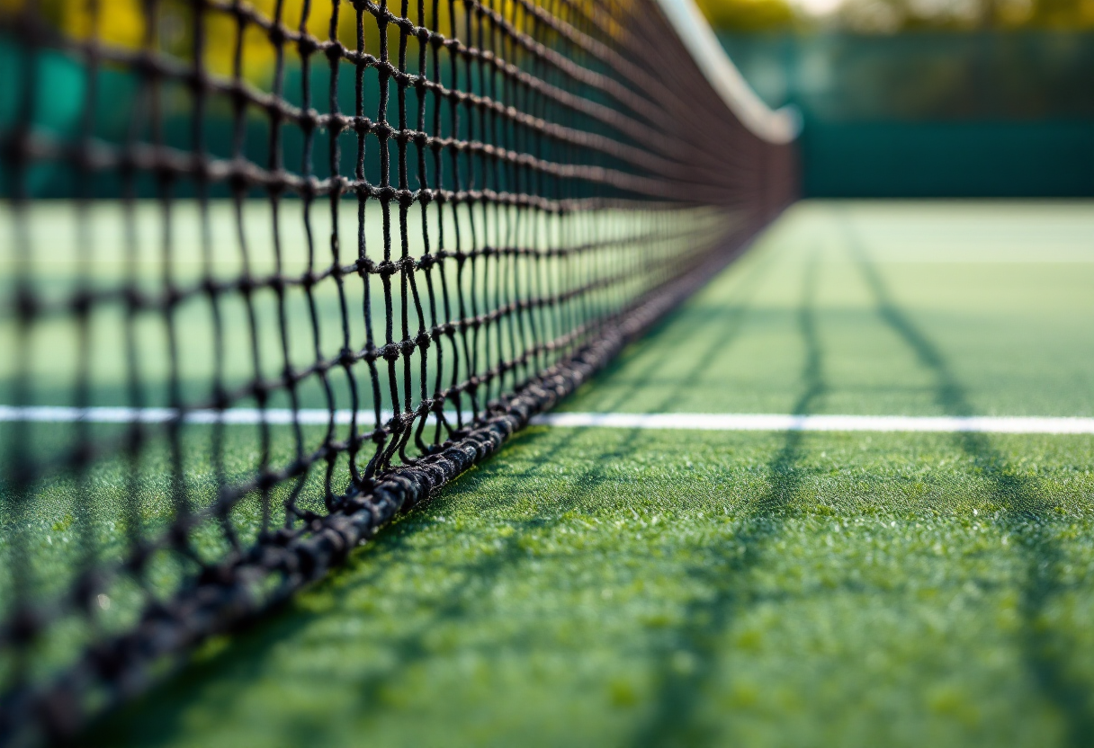 Giocatrici di tennis femminile in azione durante un match