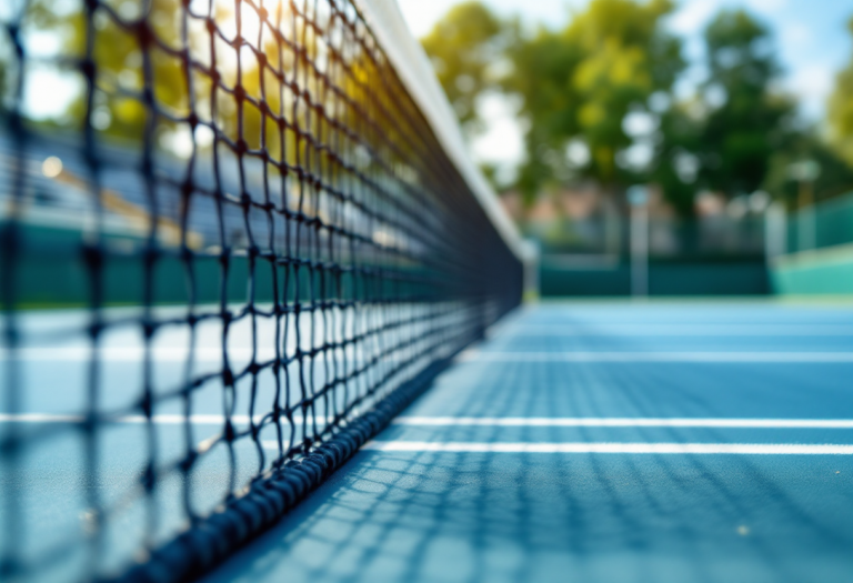 Giocatori di tennis in azione durante un torneo emozionante