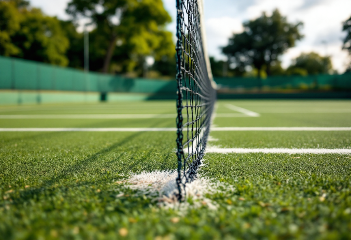 Giocatori di tennis in azione durante il torneo di oggi