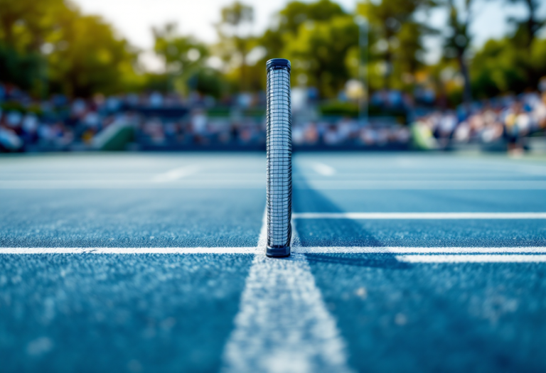 Giocatori di tennis in azione durante il torneo di oggi