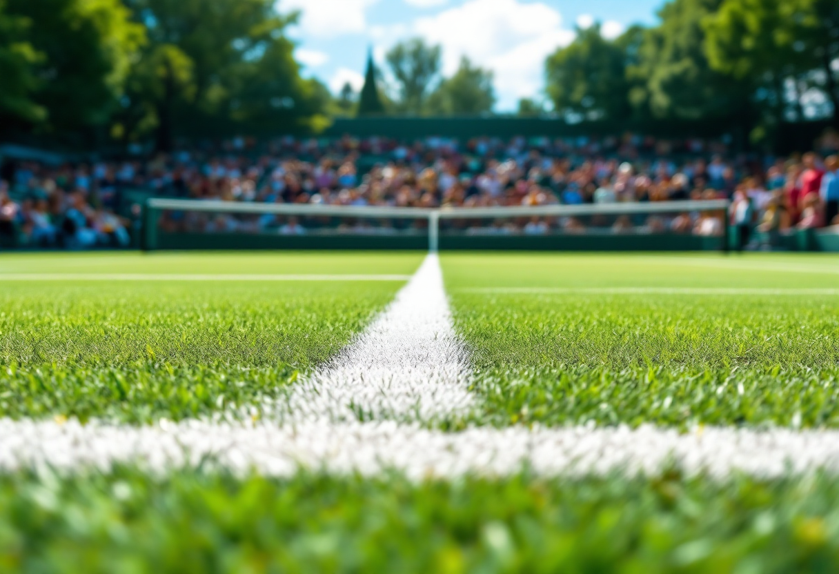 Giocatori di tennis in azione durante un incontro importante
