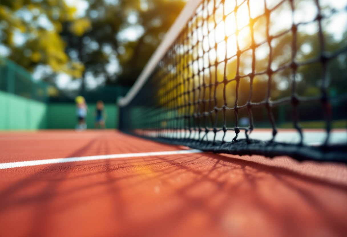 Giocatori di tennis in azione durante un incontro importante