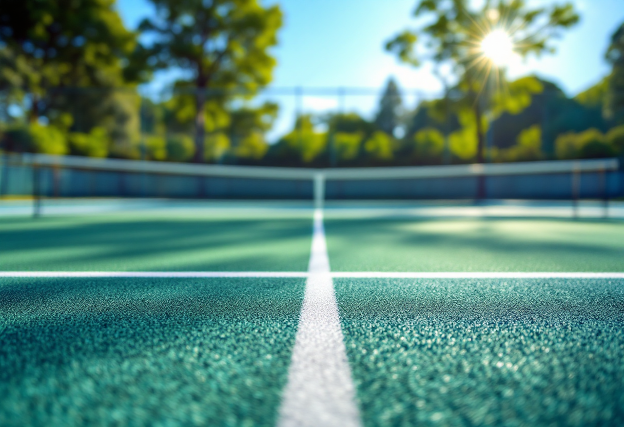 Giocatori di tennis in azione durante un incontro emozionante