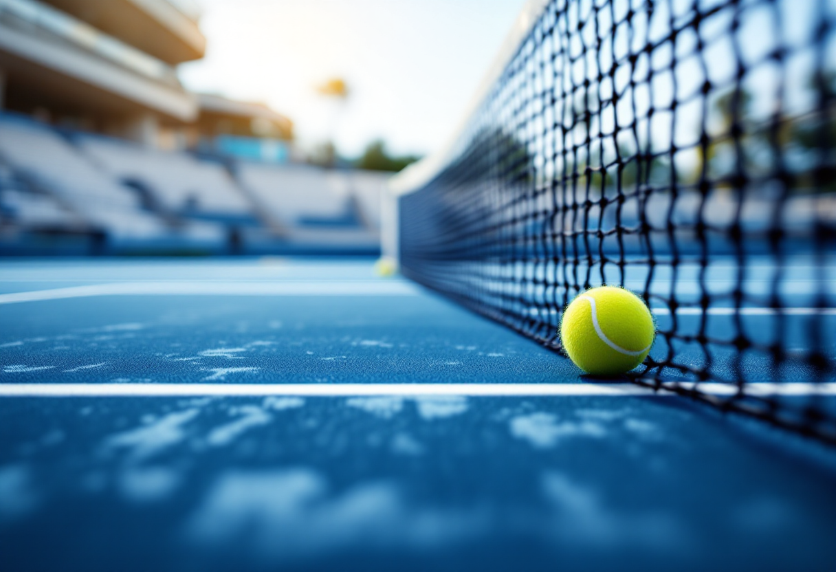 Giocatori di tennis in azione durante un incontro importante