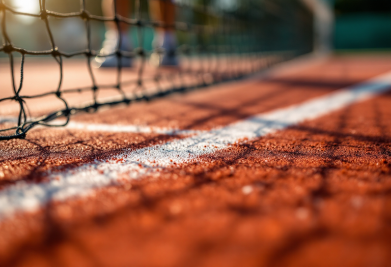 Giocatori italiani in azione durante le semifinali di tennis