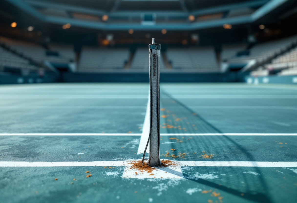 Giocatori di tennis italiano in azione durante una competizione