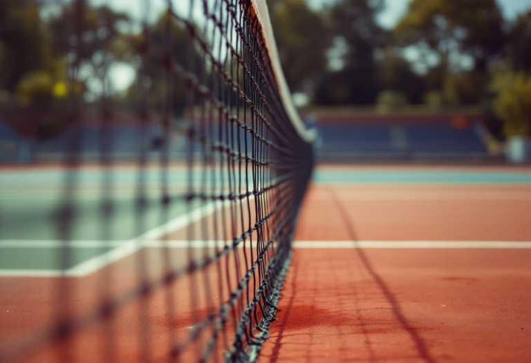 Giocatori italiani di tennis in azione durante un torneo