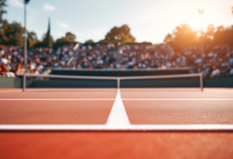 Giocatori di tennis in azione durante una partita emozionante