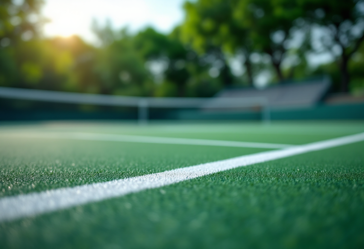 Giocatori di tennis in azione durante una partita