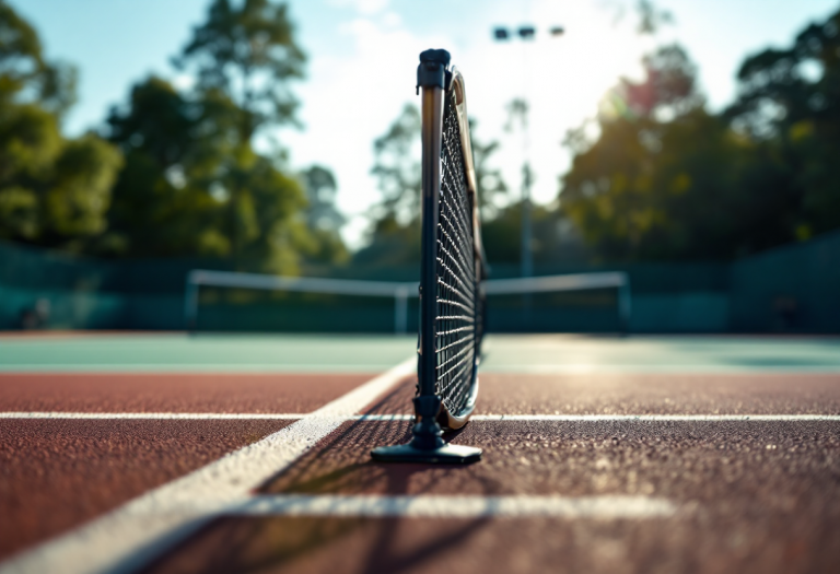 Giocatori di tennis in azione durante il primo turno del torneo