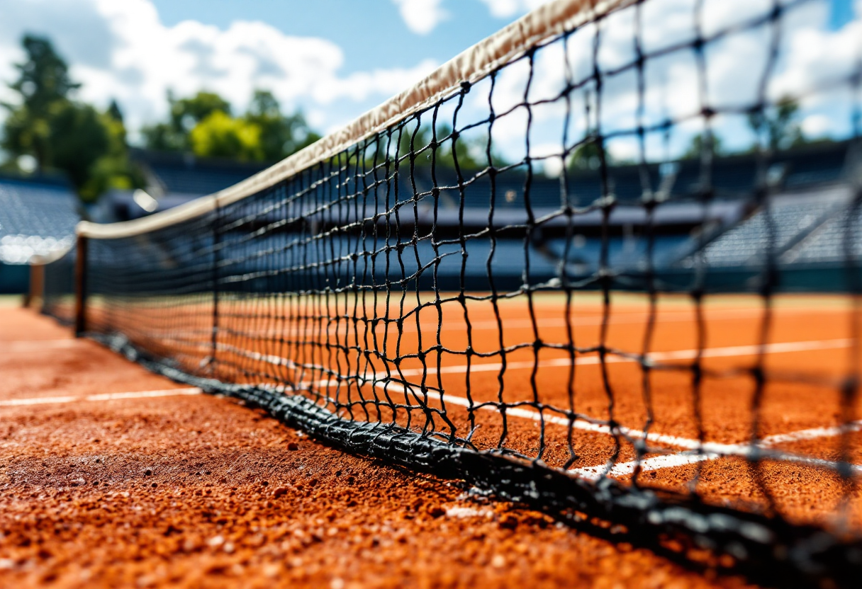 Giocatori di tennis in azione durante il secondo turno