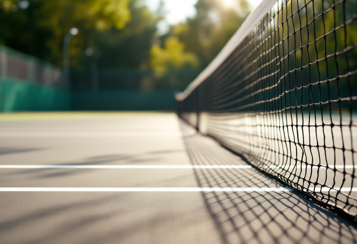 Giocatori di tennis durante i sorteggi e le sfide