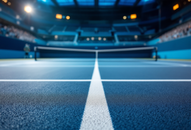 Giocatori di tennis durante un torneo emozionante