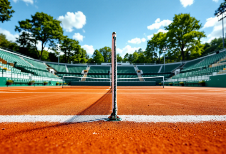 Giocatori di tennis in azione durante i quarti di finale