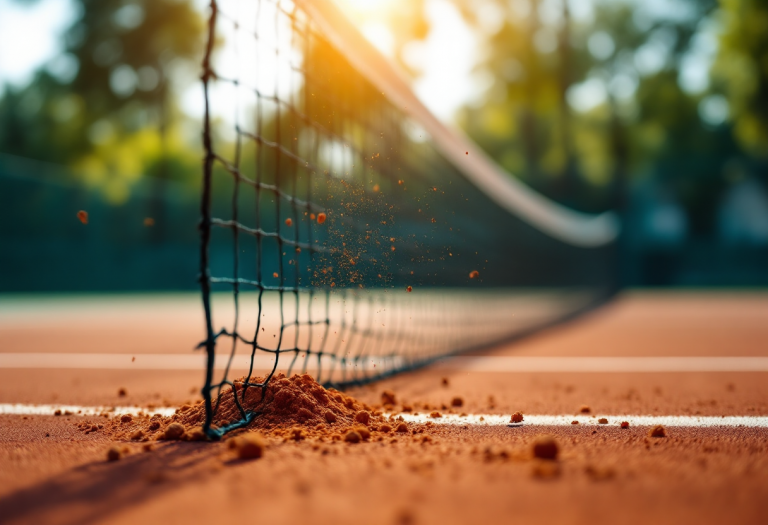 Giocatori italiani di tennis in azione durante un torneo