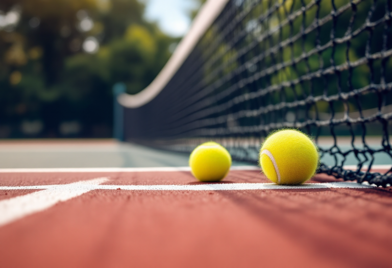 Giocatori di tennis durante un torneo locale in Italia
