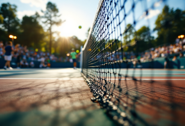 Giocatori in azione al Torneo Tennis Europe Avvenire