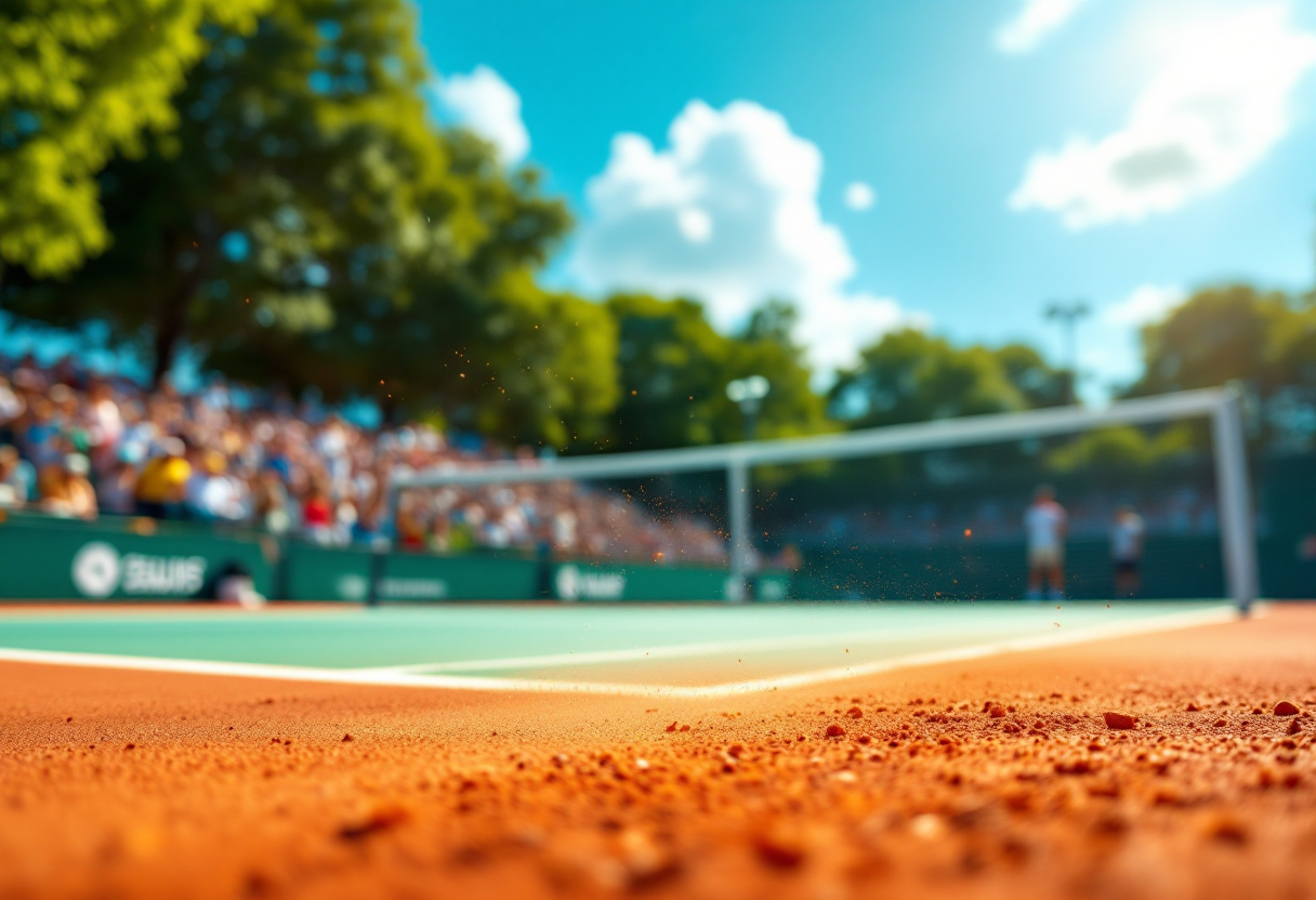 Giocatrici in azione al torneo di tennis femminile a Bari