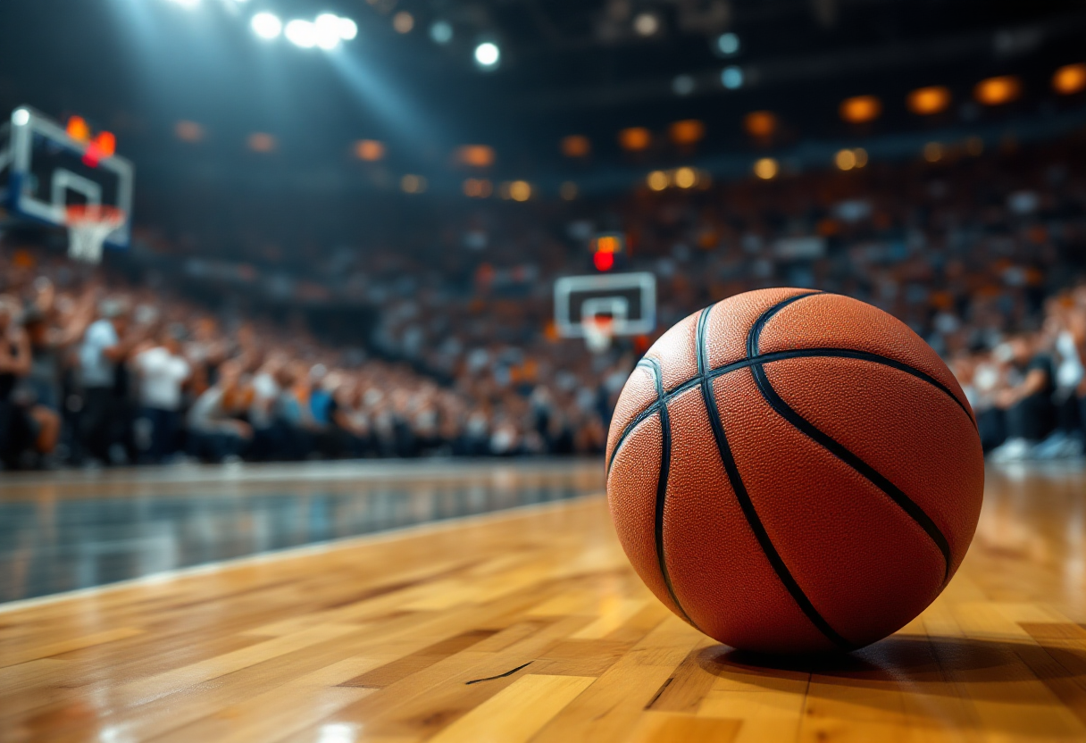 La Trapani Shark celebra la vittoria contro l'Olimpia Milano