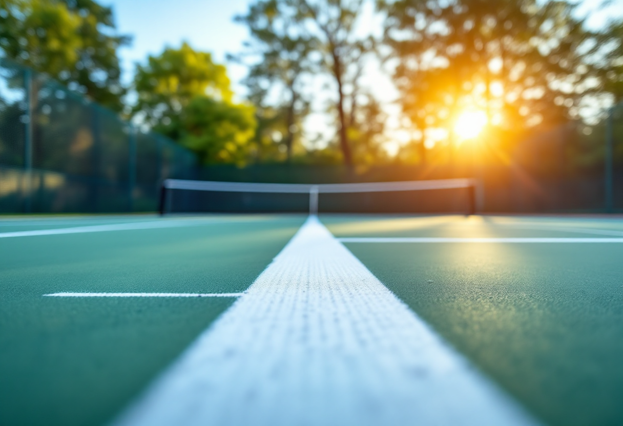 Tyra Caterina Grant in azione sul campo da tennis