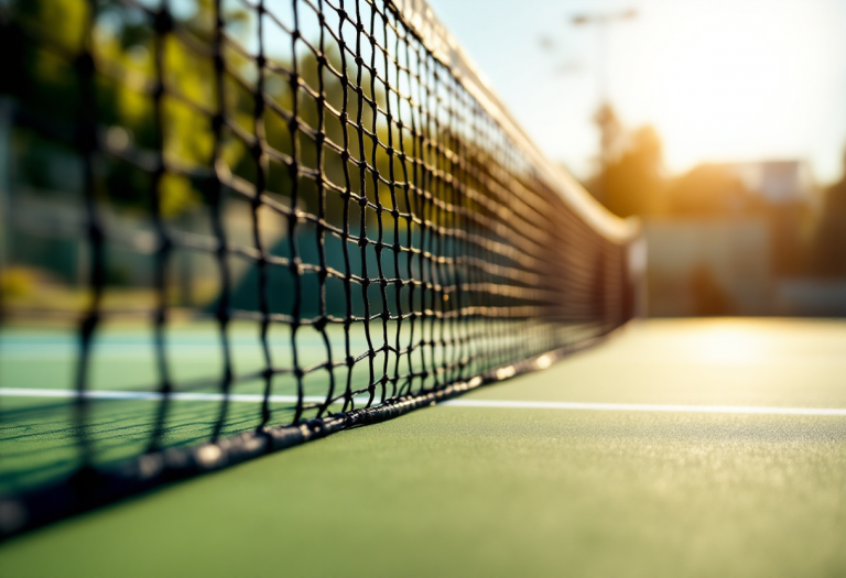 Tyra Grant in azione sul campo da tennis