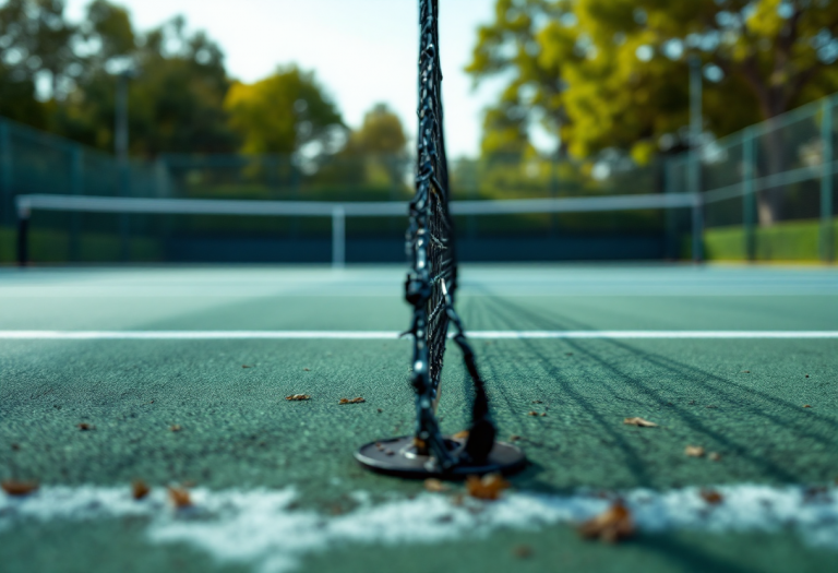 Giocatori di tennis in azione durante una partita di doppio