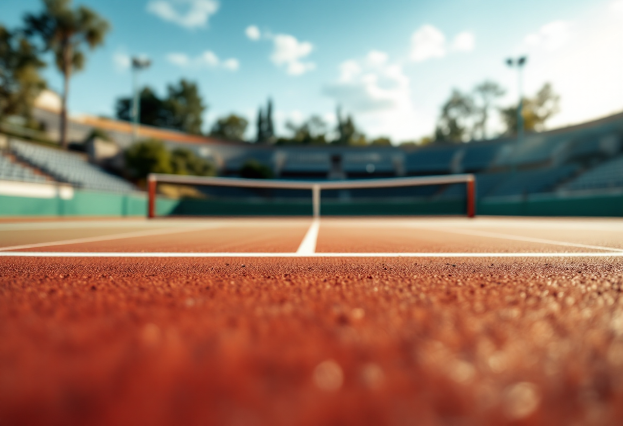 Tennista in azione durante una partita intensa
