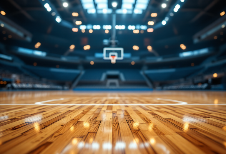 Giocatori festeggiano la vittoria al PalaOlimpia