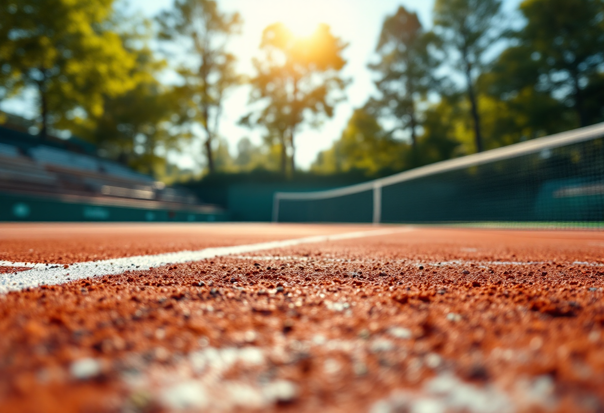 Giocatori in azione durante il torneo di Roma con wild card