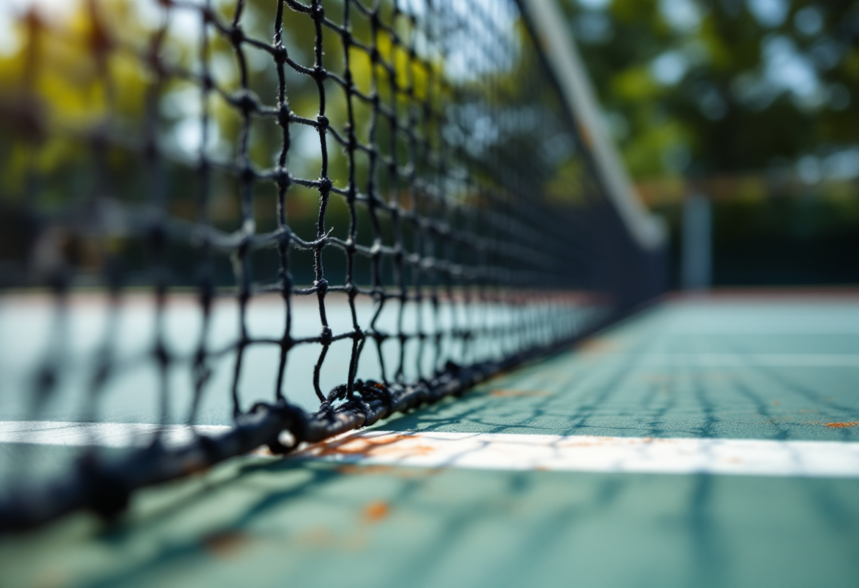 Carlos Alcaraz in azione durante un torneo di tennis