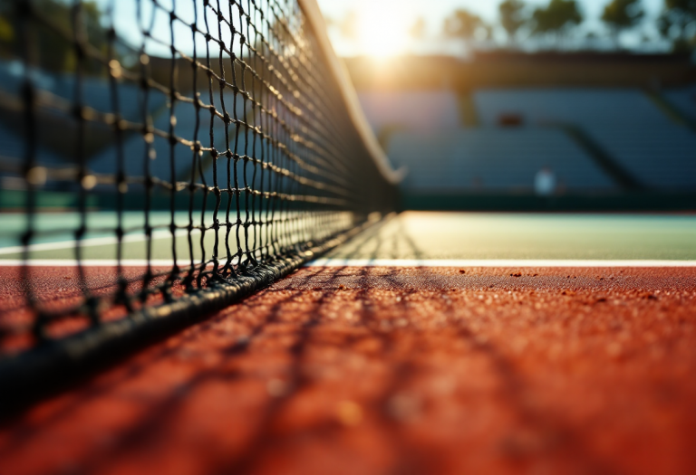 Carlos Alcaraz in azione durante un match di tennis