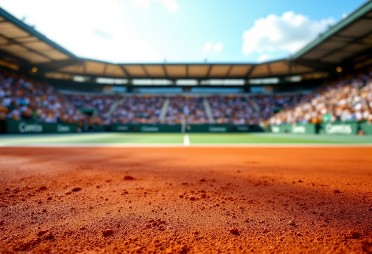 Giocatori in azione durante la finale di Roland Garros 2025