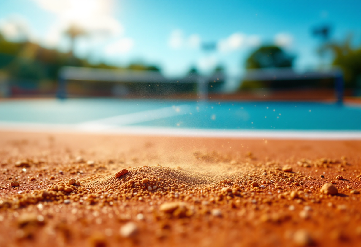 Frances Tiafoe durante il match ai quarti di finale del Roland Garros