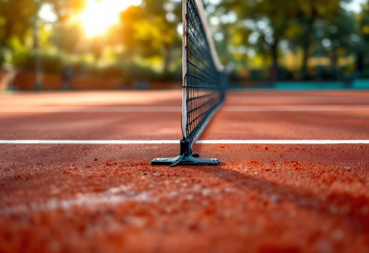 Jacopo Vasami in azione durante un torneo di tennis