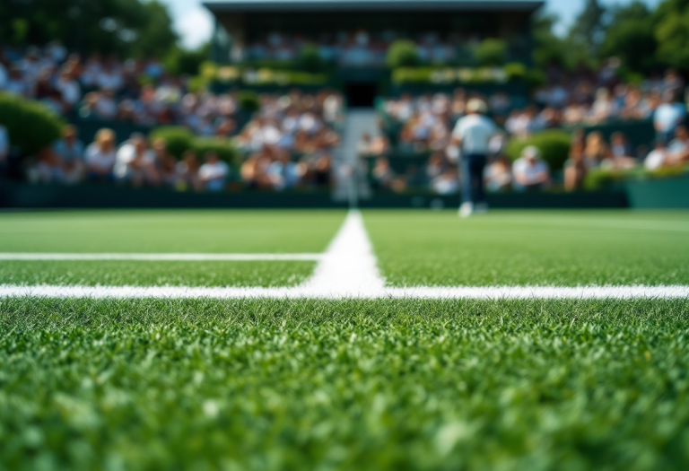 Jannik Sinner in azione durante una partita di tennis
