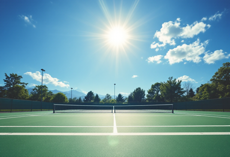 Lorenzo Musetti in azione durante un match di tennis