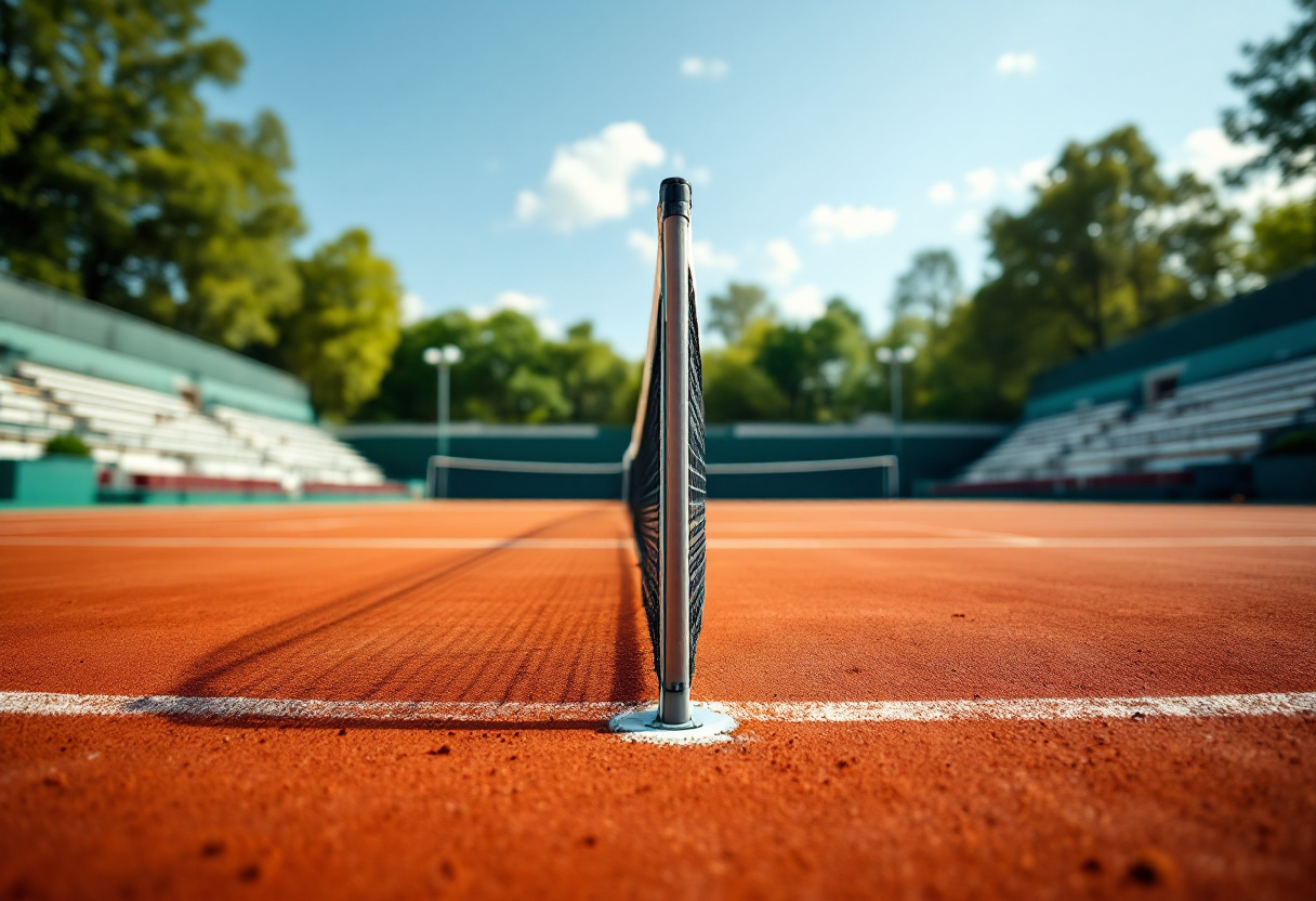 Giocatori di tennis in azione durante il torneo di Parigi