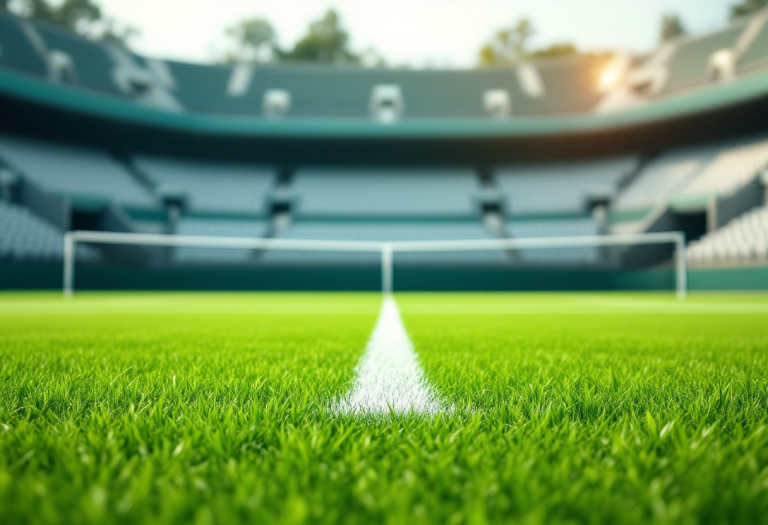 Musetti e Berrettini in azione durante una partita sull'erba