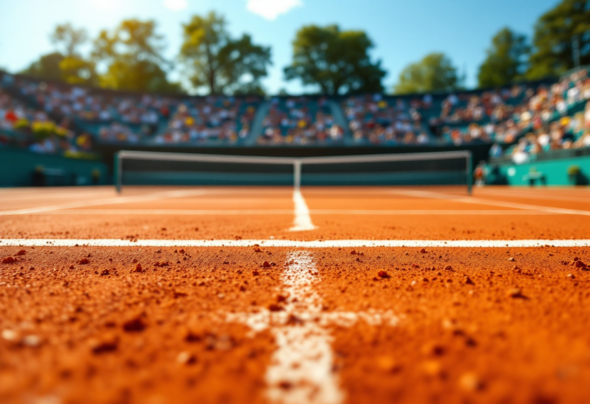 Musetti in azione durante il Roland Garros 2023