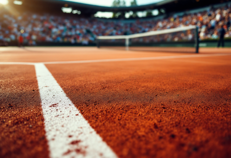 Giocatori di tennis durante gli ottavi di finale al Roland Garros